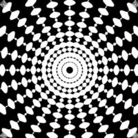 Black and White Abstract Psychedelic Art Background. Vector Illu