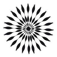 Black and White Abstract Psychedelic Art Background. Vector Illu