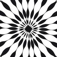 Black and White Abstract Psychedelic Art Background. Vector Illu