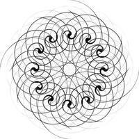 Black and White Abstract Psychedelic Art Background. Vector Illu