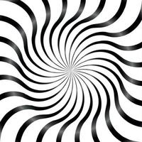 Black and White Abstract Psychedelic Art Background. Vector Illu