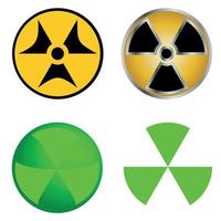 Isolated Symbols of Radiation Vector Illustration.