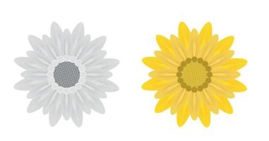 Abstract Flowers on White Background. Vector Illustration.