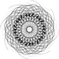 Black and White Abstract Psychedelic Art Background. Vector Illu