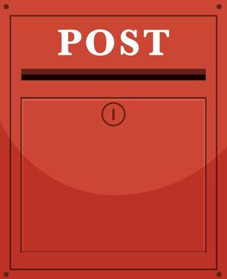 Isolated postbox in cartoon style