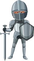 Medieval knight cartoon character isolated vector