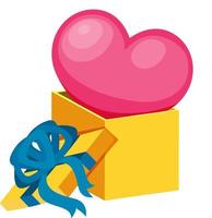 Opened gift box with a pink heart vector