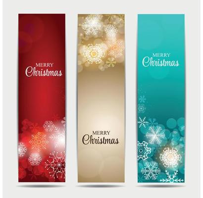 Christmas Snowflakes Website Banner and Card Background Vector I