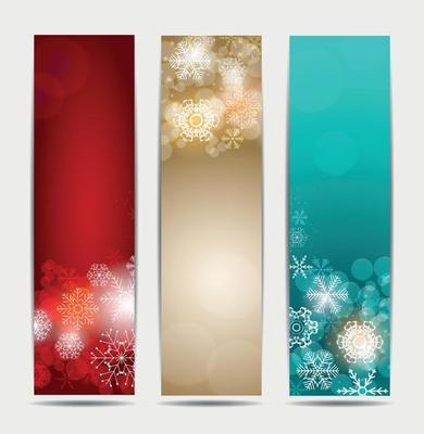 Christmas Snowflakes Website Banner and Card Background Vector I