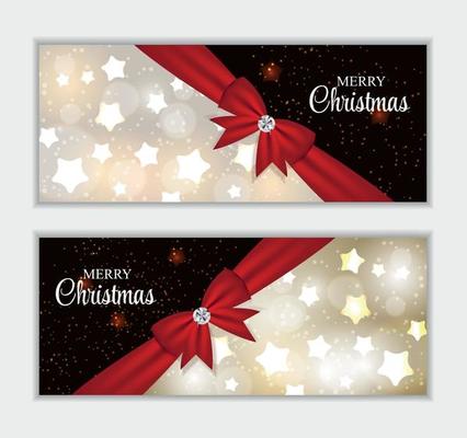 Christmas Website Banner and Card Background Vector Illustration