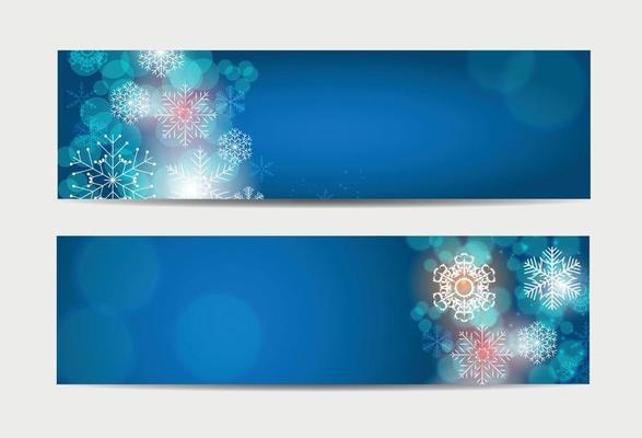 Christmas Snowflakes Website Banner and Card Background Vector I