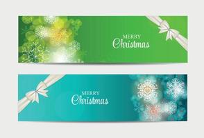 encabezado del sitio web de copos de nieve de navidad y conjunto de banner de fondo ve vector