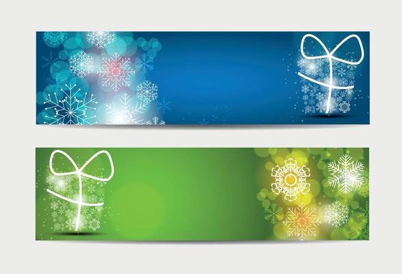 Christmas Snowflakes Website Banner and Card Background Vector I