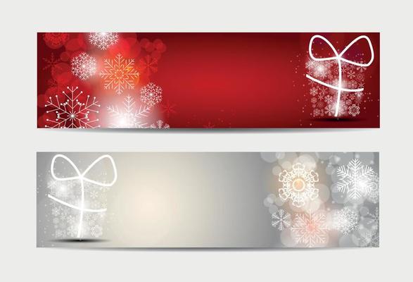 Christmas Snowflakes Website Banner and Card Background Vector I