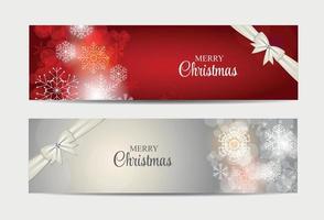 encabezado del sitio web de copos de nieve de navidad y conjunto de banner de fondo ve vector