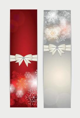 Christmas Snowflakes Website Banner and Card Background Vector I