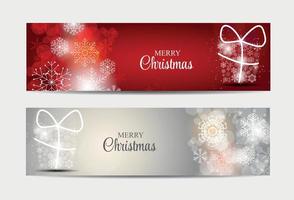 encabezado del sitio web de copos de nieve de navidad y conjunto de banner de fondo ve vector