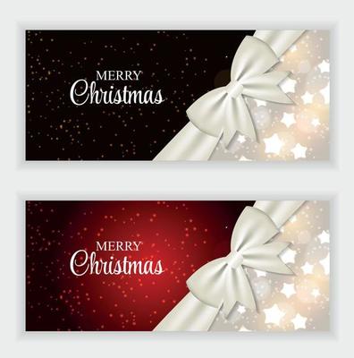 Christmas Gift Card Set Vector Illustration