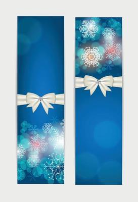 Christmas Snowflakes Website Banner and Card Background Vector I