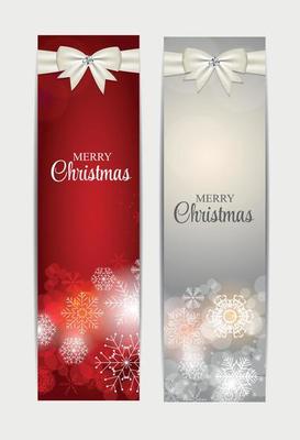 Christmas Snowflakes Website Header and Banner Set Background Ve