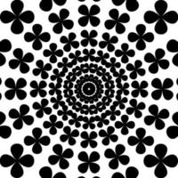 Black and White Abstract Psychedelic Art Background. Vector Illu