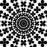 Black and White Abstract Psychedelic Art Background. Vector Illu