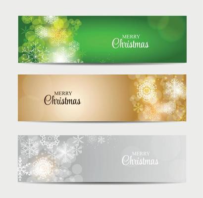 Christmas Snowflakes Website Header and Banner Set Background Ve