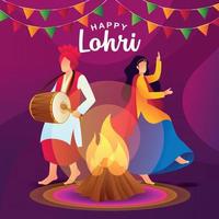 People Dance Celebration Lohri Festival vector