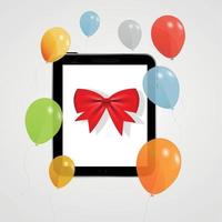 Digital tablet gift vector illustration