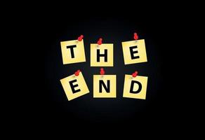 The End Screen Design Template Vector Illustration
