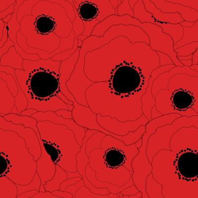 Red Poppies Flower Seamless Pattern Background Vector Illustrati