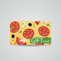 Abstract Beautiful Pizza Gift Card Design, Vector Illustration.