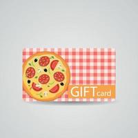 Diseño de tarjeta de regalo de pizza hermosa abstracta, ilustración vectorial. vector