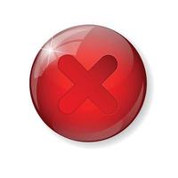 Ilustración de vector de botón de icono de marca de verificación roja