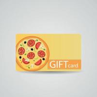 Abstract Beautiful Pizza Gift Card Design, Vector Illustration.