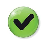 Green Check Mark Icon Button Vector Illustration