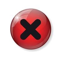 Red  Check Mark Icon Button Vector Illustration