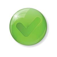 Green Check Mark Icon Button Vector Illustration