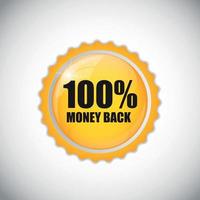 Money Back Golden Label  Vector Illustration