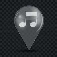 Music Glossy Icon Vector Illustration