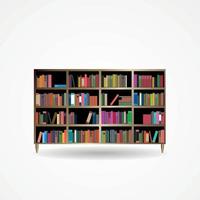 Bookcase with Books Icon Vector Illustration