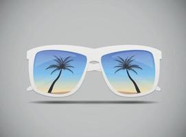 Gafas de sol con una ilustración de vector de palmera