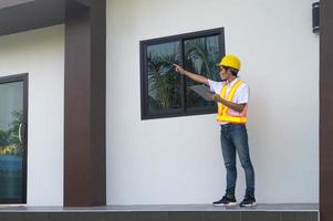 Engineer inspection at home real estate photo