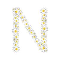 Flora Daisy Design Alphabet Vector Illustartion