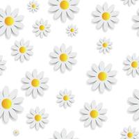 Flora Daisy Seamless Pattern Design Vector Illustartion