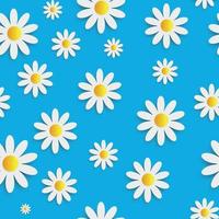 Flora Daisy Seamless Pattern Design Vector Illustartion