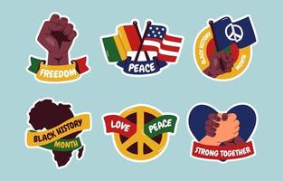Black History Month Sticker Pack vector