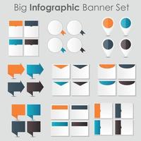 gran conjunto de plantillas de banner de infografía para su vector de negocio