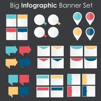 gran conjunto de plantillas de banner de infografía para su vector de negocio