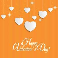 Happy Valentines Day Card with Heart. Vector Illustration